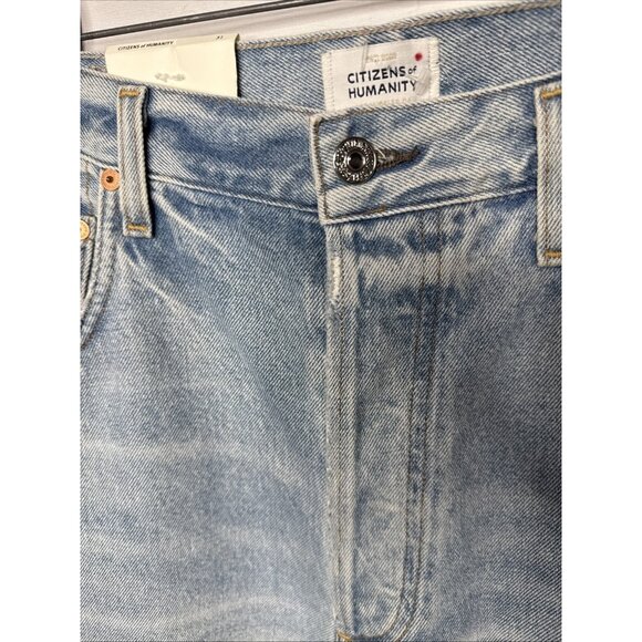 Citizens of Humanity Horseshoe Jeans 31 SAVAHN Light Blue NWT Barrel Frayed New - Picture 6 of 14